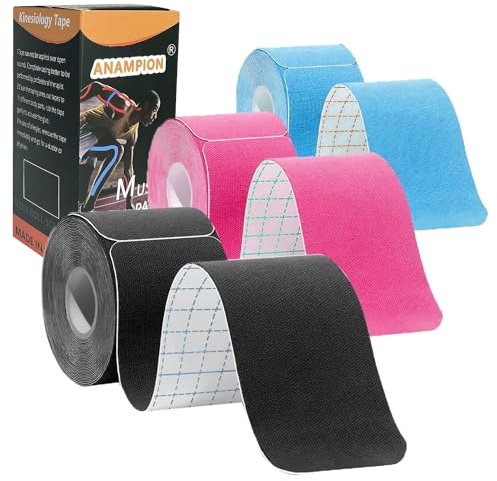 Kinesiology Tape Precut (3 Rolls,60 Strips) Waterproof Sports Tape for Athletes Physio Elastic Tape Pain Relief Adhesive for Muscles Shin Splints Ankle Knee & Shoulder 5m(Mix Color)