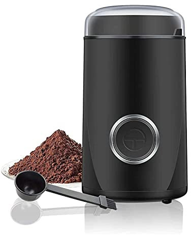 Macinacaffè elettrico, macinaspezie da 150 W con lama e ciotola in acciaio inossidabile, macinacaffè con controllo one-touch per noci, zucchero, cereali, coperchio trasparente |Interruttore di