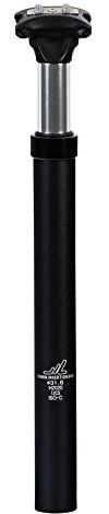 Zoom Sattelstütze gefedert | Fahrrad Sattelstange mit 40 mm Federung | Federsattelstütze mit 350 mm und 31,6 mm | Fahrradsattel Stange mit Einstellbarer Feder schwarz Alu