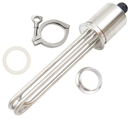 Heating Element SUS304 2Tri-clamp(OD64) 220V 6KW Electric Heating Element Brewing Water Heater (Color : Heater Clamp Set, Size : 220V_6KW)