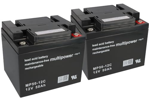 Blei Akku 2X 12V 50Ah Kompatibel 24V Rollstuhl Elektromobil E-Scooter Seniorenmobil MP - Rollstuhl - Elektromobil - Uumlr