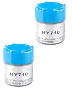 2 pièces 20 g argent thermique conducteur gris HY710 carte graphique thermique pâte conductrice CPU silicone thermique conducteur type graisse séchage rapide (20 g)