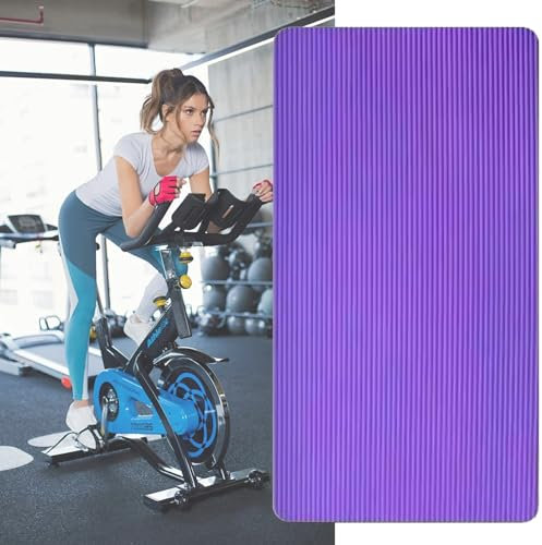 PPGE HOME Fitnessgeräte Und Trainingsmatte, rutschfest, Schalldammend, Stoßfeste Bodenschutzmatte Für Laufbänder, Fahrräder, Rudern, Crosstrainer Und Andere Fitnessgeräte(Size:185x80x1cm,Color:lila)