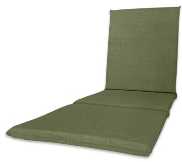 Il Tuo Artigiano Design Cojín acolchado para tumbonas hecho a mano, desenfundable fabricado en Italia, 190 x 60 cm (caqui)