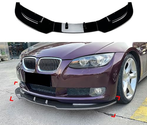QUNINE Frontlippe Frontspoiler für BMW 3 Series E92/E93, 2006-2013, Schwarz lackiert, Acrylnitril-Butadien-Styrol (ABS), Schwarz