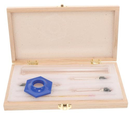 FOMIYES Kit Alcolometro e Termometro Per Vinificazione in Legno e Vetro, Idrometro a Gravità Specifica Preciso e Portatile, Strumenti Di Misura Per Test a Casa e Fermentazione Personale