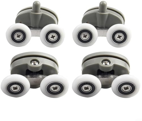 Juego de 4 rodillos ajustables para puerta de ducha, ruedas de 19/23/25/27 mm, premium (23 mm)