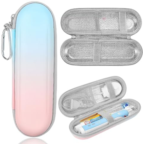 Weploda Elektrische Zahnbürsten Etui, Reise Etui Für Elektrische Zahnbürste Serie, Etui Für Elektrische Zahnbürsten, 9,05x2,48 Zoll, Für Oral-B/Oral-B Pro Electric Etc.(Farbverlauf Blau-Rosa)