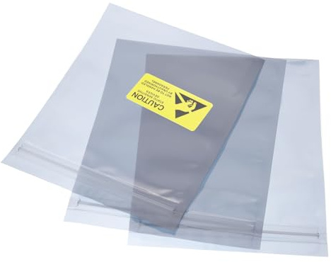 QUARKZMAN Antistatische Beutel mit Antistatischem Aufkleber 50 Stück 4,7x6 Zoll (12x15 cm) Wiederverschließbar für Festplatte HDD SSD Leiterplatte