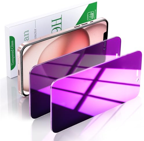Pokolan 2 Stück Purpurrot Sichtschutz für iPhone 12,12 Pro Schutzfolie | Lila Anti-Spy Glas Folie, Blendschutz, Blasenfreie, Anti-Kratzen, Anti-Fingerabdruck, Ultra-Klar Displayschutzfolie