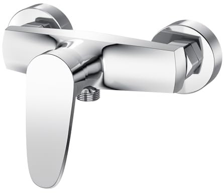 Duscharmatur Einhebelmischer, LADOKEE Mischbatterie für Dusche Wandmontage, Messingkörper, Brausearmatur Aufputz Bad, G ½ Wasserauslass, Chrom