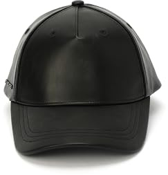 Michael Kors Berretto da baseball da donna in neoprene e pelle, cappello elegante e accessorio alla moda per donne, nero, taglia unica