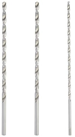 2 punte elicoidali per legno, 200 mm x 6 mm e 1 pezzo 200 mm x 4 mm, set di punte per trapano Hss, extra lunghe Hss gambo diretto, attrezzo per trapano a gambo rotondo.