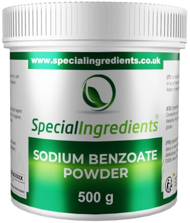 Special Ingredients Benzoate de sodium 500 g - Conservateur E211 pour aliments et boissons - Inhibe les bactéries, levures et moisissures, neutre au goût, végétalien, sans gluten - Qualité supérieure