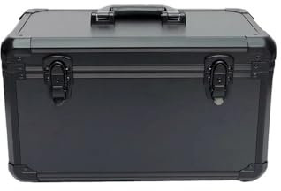 Caja de herramientas portátil Caja de herramientas de hardware for el hogar Caja de reparación multifuncional negra Caja de instrumentos de mano Modelo de avión Caja de herramientas de control dual co