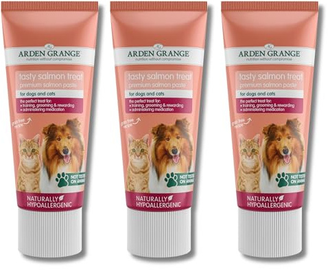 3 x Salmon Paste for Dogs & Cats - Grain-Free Dog Paste with Nutrient - Ideal Training Aid, Medication Administering Solution, 3 x 75g From MADZSAL