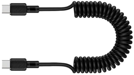 MMSKY Cavo USB C a USB C a spirale ricarica rapida retrattile ricarica per telefono 15 S25 e altri dispositivi Cavo USBC a spirale