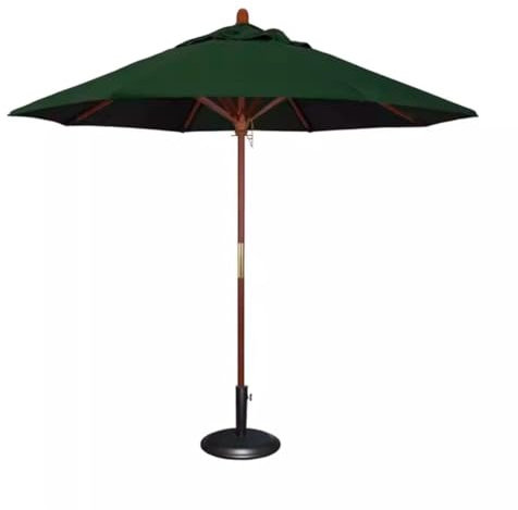 CWCQGH Garden Parasol Beach Umbrella 6.8 Feet Outdoor Umbrella With Base Patio Umbrella Wooden Pole Beach Umbrella For Poolside Garden Terrace Garden Umbrella Patio Umbrella Bea,B-green-210cm/6.8FT