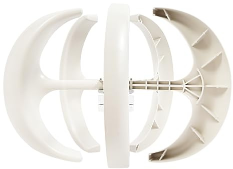 Lantern Windgenerator Windkraftanlage Windrad Turbine 5 Blade 600W 12V mit Controller und Flanschplatte, Nennwindgeschwindigkeit 13m/s, 90x60 cm, Weiß, Rot