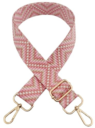 Justerbar väskrem för ombyte, bred axelrem för väskor kvinnor, 3,8 cm väskrem med karbinhake guld, axelrem för kvinnor modern crossbody, handväska, körsbärsblomma rosa, 508