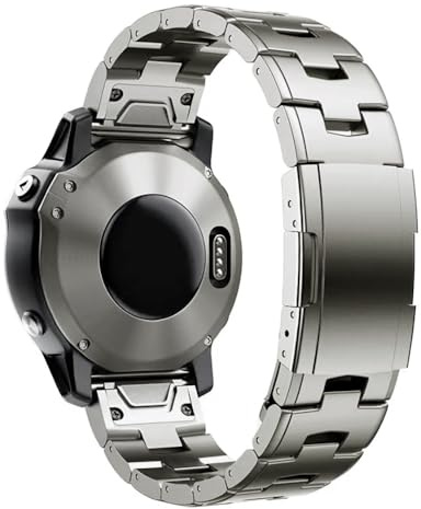 synsing 26 mm titanarmband med snabbkoppling, kompatibelt med Fenix 8 51 mm/Enduro 3 51 mm/7X Pro/6X Pro, 22 mm metallarmband, 22 mm, kompatibelt med Fenix 8 47 mm/7/6 Pro/5 Plus/Forerunner 965 955