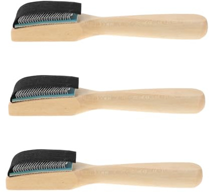 IMIKEYA 3piezas Cepillo para Limpiar Zapatos De Baile Cepillo De Alambre para Gamuza con Mango De Madera para Limpiar Calzado De Baile Latino De Salón
