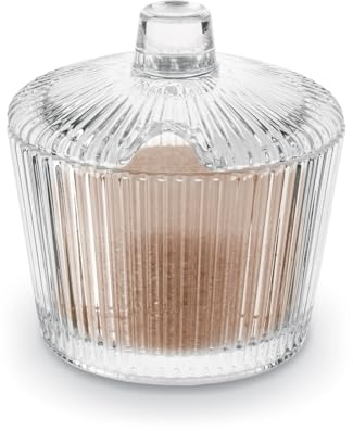 Altom Design Zuccheriera scanalata con coperchio in vetro, trasparente, 200 ml