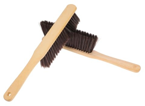 Gadpiparty 2 pièces Brosse à Cheminée Bois Manche Long Poils Fins pour Nettoyage Délicat Cendres et Poussières Outil Robuste pour Foyer Maison et Usage Commercial