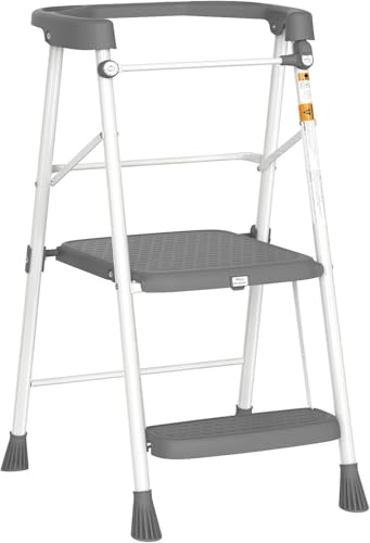 HBTower Lernturm Tower für Kinder, mit Kippschutz & Anti-Rutsch, mit Einer fallsicheren Stange, Leicht Tritt-Schemel Kinderschemel-Trittfläche für Kinder ab 1 Jahr (Klappbar) Learning Tower
