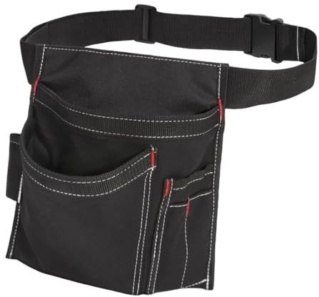 Baoblaze Gardening Tool Waist Bag Woodworking Tool Belt Pouch Gardening Waist Pouch Adults Lightweight Electrician Apron Bag for Decorators Lawn Care Plumbers, Black