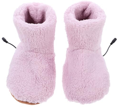ibasenice USB Heizschuhe aus Weichem Plüsch Wiederaufladbare Fußwärmer Leicht und Warm Paar Wärmeschuhe für Winter Büro und Reisen