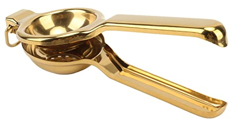 Irfora Presse-Agrumes Manuel, Presse-citron en Acier Inoxydable avec Manche Ultra Long, Presse-Agrumes Ergonomique pour la Cuisine, Empêche le Glissement, Rendement Supérieur à 50%, (Or)