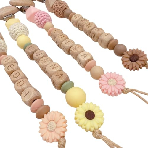 Handgemachtes, personalisiertes Babyaccessoire mit Namen – liebevoll gefertigt - Blume