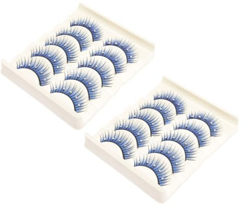 HAMPPLIES 10 Pairs Sparkling Rhinestone False Eyelashes for Stage Performance and Cosplay, Glitter Artificial Eye Lash Strips for Makeup and Party Decoration