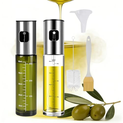 Lonwiner Ölsprüher für Speiseöl, 100ml Speiseöl Sprüher Olivenölsprüher für Salat Grillen Backen in der Küche UV Schutz Sprühflasche Ö (2, Gemischte Flaschen)