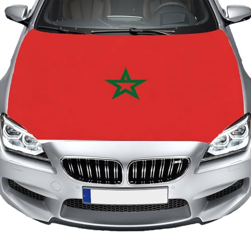 TSWNG Bandiera del cofano, per cofano, lavabile, bandiera nazionale, articolo per tifosi mondiali, parata, feste, patriottiche (Marocco)