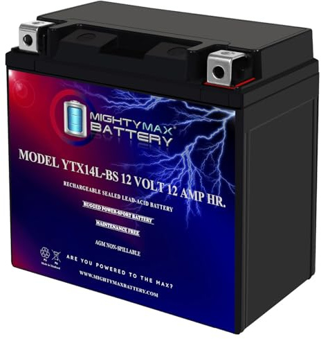 Mighty Max Battery YTX14L-BS Battery for Harley-Davidson 883CC XL, XLH (Sportster) 2005