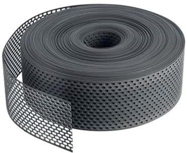 Fassadenprofile Traufgitter 60m x 80mm Schwarz Traufgitter aus PVC, Ovallochung, Lüftungsband für optimale Fassaden- und Dachbelüftung