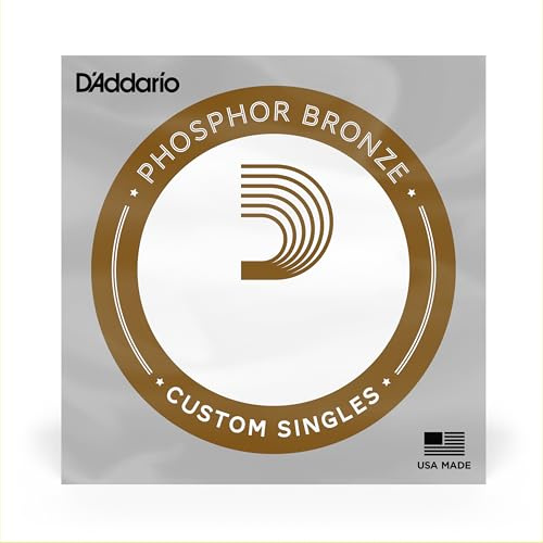 D'Addario PB026 Phosphor Bronze Einzelsaite für Gitarren 0,066 cm (0,026 Zoll)