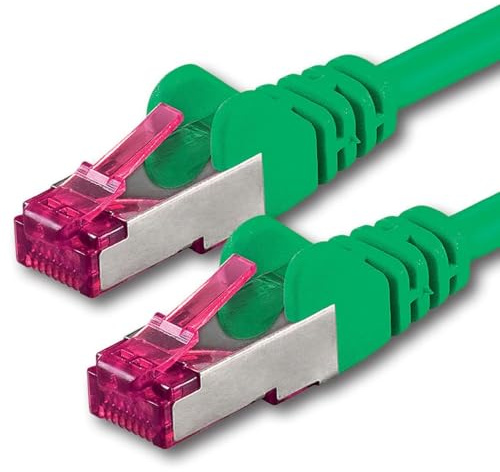 1aTTack.de 20m - green - 1 piece - network cable CAT6a (10Gb/s) S-FTP CAT 6a Lankacable - GHMT certified PIMF 500 MHz Cat5 Cat5e Cat6 Cat6a Cat7 for switch, router, modem, Internet