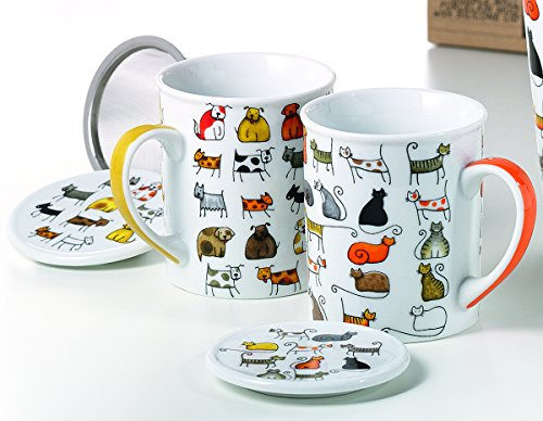 Cha Cult 2 Porzellan Kräuterteetassen Bodo und Dodo - Teebecher - Teetasse - Becher - Tasse