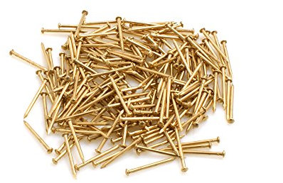 Design61 Chiodi a testa tonda 1,4 x 20 mm, ferro ottonato, circa 300 pezzi, 75 g