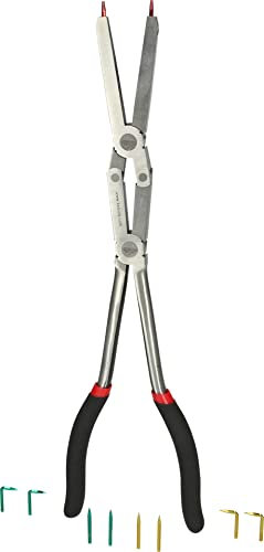 KS Tools 500.7035 Pinza di sicurezza a doppia articolazione per anelli di fissaggio interni con punte intercambiabili