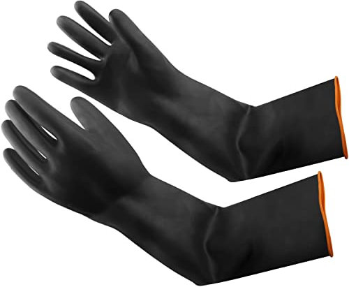 Naturgummilatex Handschuh Anelku Industrie Anti Chemische Säure Alkali Gummihandschuhe 55cm-22inch