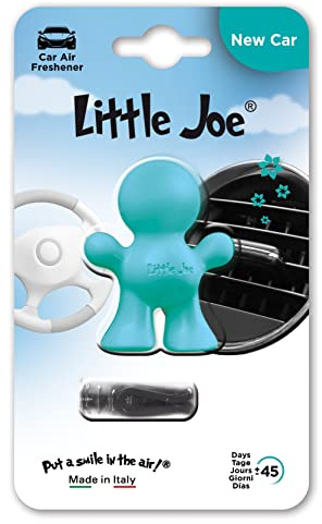 Little Joe by SunStop - Made in Italy - Air freshener +/- 45 days freshness in the vehicle - Simply fix it to the air vent with the enclosed clip (New Car/Turquoise)