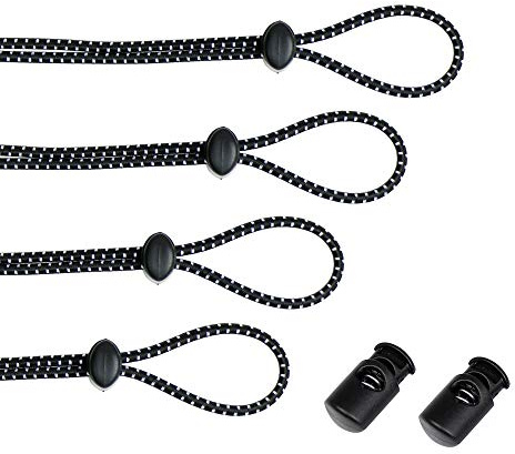 Leshang Lot de 4 sangles élastiques réglables pour lunettes de natation, noir et blanc, 109,2 cm, noir/blanc, 43 inches