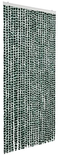 vidaXL Insektenschutz Vorhang Flauschvorhang Plüschvorhang Türvorhang Fadenvorhang Fliegenschutz Wohnwagen Camping Grün Weiß 100x220cm Chenille