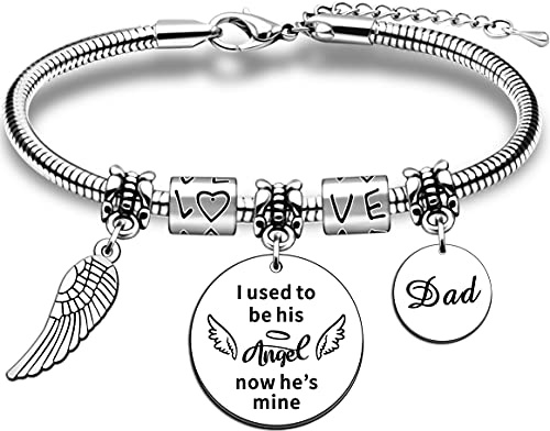 JMIMO Dad Memorial Gifts Bracelet for Women Girls Sympathy Bracelet in Memory of Dad Loss of Daddy Father Angel Gift