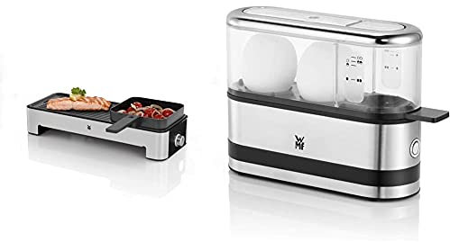 WMF Küchenminis Tischgrill für 2 mit Gemüsepfännchen, kleiner Elektrogrill mit kompakter Grillfläche, 1000 W & Küchenminis 2-Eier-Kocher, Eierkocher für 1-2 Eier, 250 W