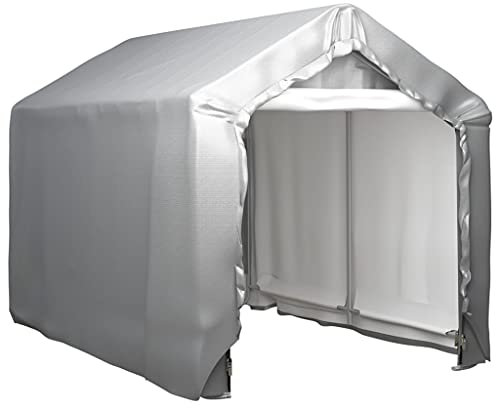 vidaXL Lagerzelt UV-beständig Industriezelt Zelthalle Weidezelt Zelt Zeltgarage Foliengarage Unterstand Lagerhalle 180x300cm Stahl Grau